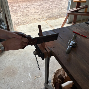 Cutting the wood